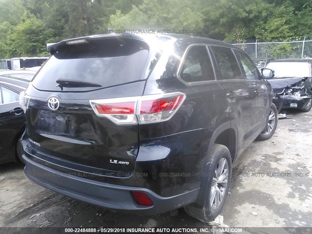 5TDBKRFH8GS258259 - 2016 TOYOTA HIGHLANDER LE/LE PLUS 黑色 照片 4