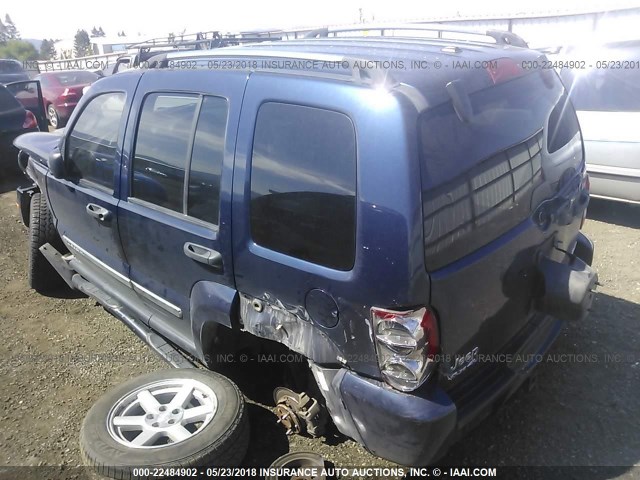 1J4GL58K37W593802 - 2007 JEEP LIBERTY LIMITED BLUE photo 3