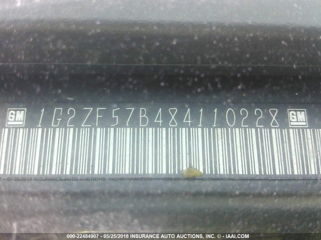 1G2ZF57B484110228 - 2008 PONTIAC G6 VALUE LEADER/BASE Light Blue photo 9