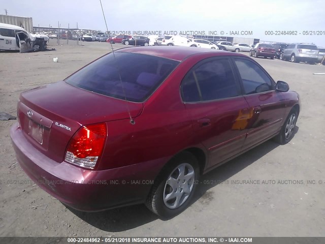 KMHDN46D86U251155 - 2006 HYUNDAI ELANTRA GLS/GT/LIMITED RED photo 4