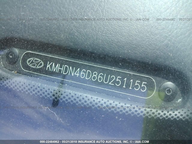 KMHDN46D86U251155 - 2006 HYUNDAI ELANTRA GLS/GT/LIMITED RED photo 9