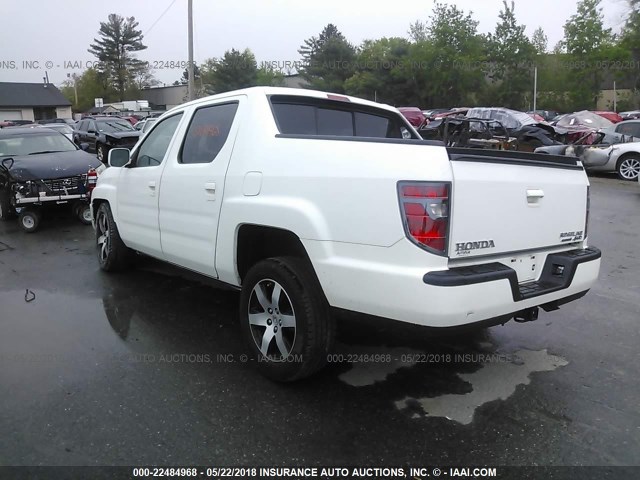 5FPYK1F60EB010364 - 2014 HONDA RIDGELINE RTL-S WHITE photo 3