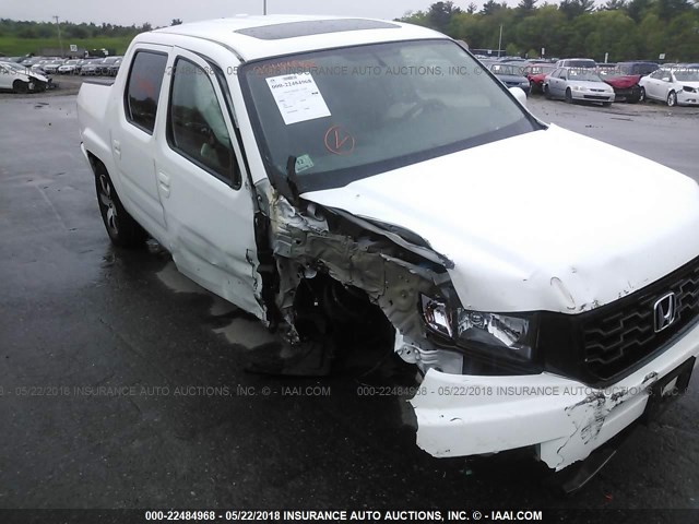 5FPYK1F60EB010364 - 2014 HONDA RIDGELINE RTL-S WHITE photo 6