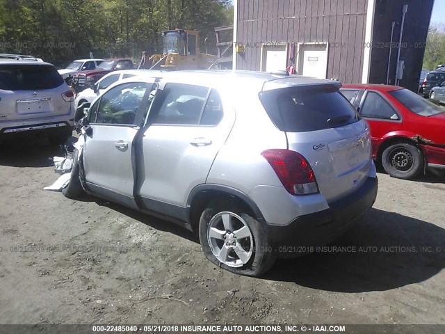 KL7CJPSB4FB102669 - 2015 CHEVROLET TRAX 1LS SILVER photo 3