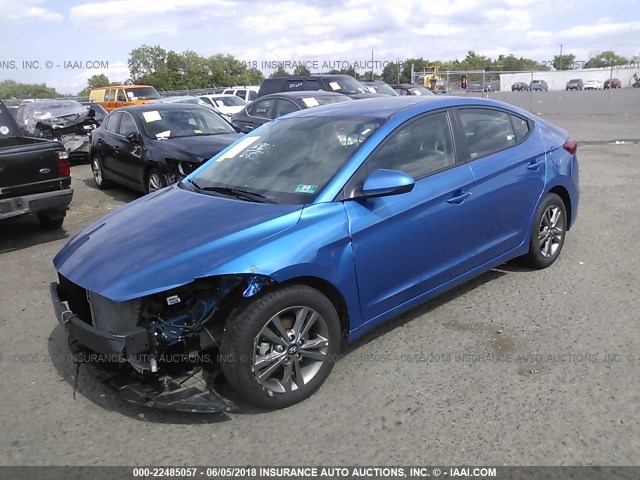 5NPD84LF5JG258732 - 2018 HYUNDAI ELANTRA SEL/VALUE/LIMITED BLUE photo 2