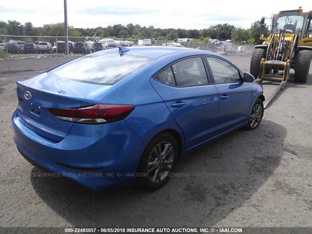 5NPD84LF5JG258732 - 2018 HYUNDAI ELANTRA SEL/VALUE/LIMITED BLUE photo 4