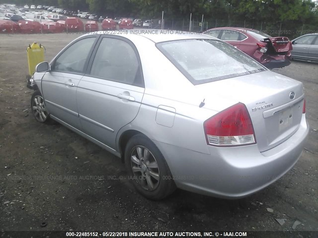 KNAFE221895652486 - 2009 KIA SPECTRA EX/LX/SX SILVER photo 3