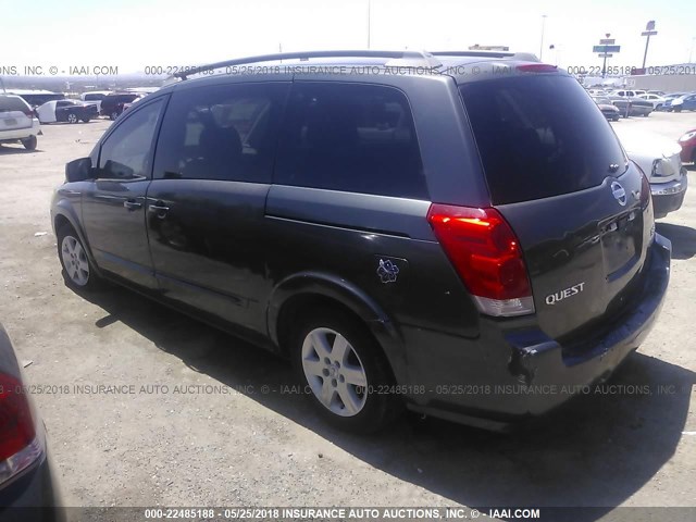 5N1BV28U05N106659 - 2005 NISSAN QUEST S/SE/SL GRAY photo 3