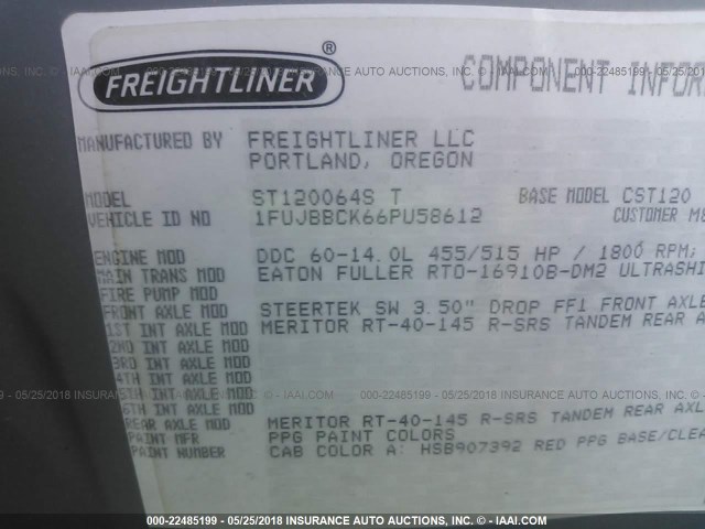 1FUJBBCK66PU58612 - 2006 FREIGHTLINER CONVENTIONAL ST120 Unknown photo 10