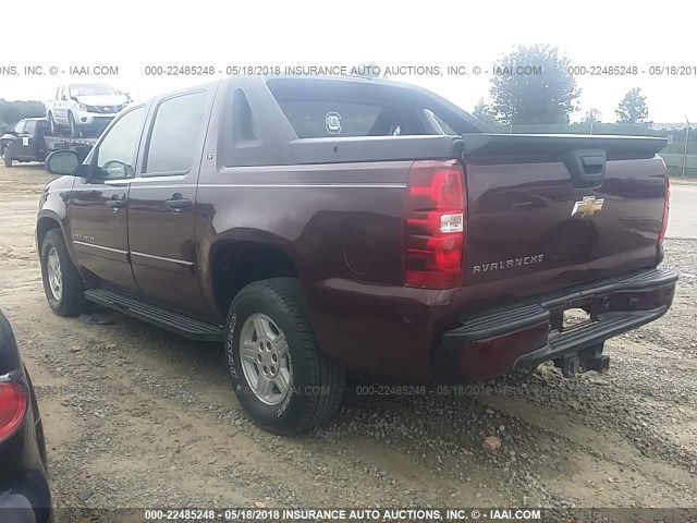 3GNEC12J08G140766 - 2008 CHEVROLET AVALANCHE C1500 BURGUNDY photo 3