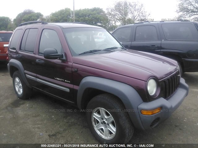 1J4GL48K22W251115 - 2002 JEEP LIBERTY SPORT Tünd qırmızı foto 1