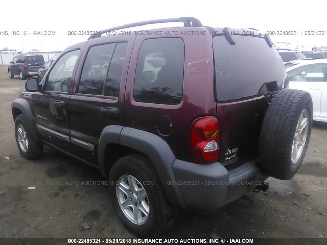 1J4GL48K22W251115 - 2002 JEEP LIBERTY SPORT Tünd qırmızı foto 3