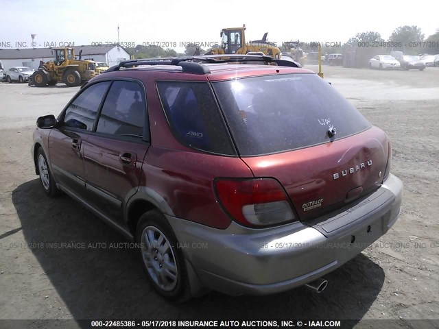 JF1GG68542H822355 - 2002 SUBARU IMPREZA OUTBACK SPORT BURGUNDY photo 3