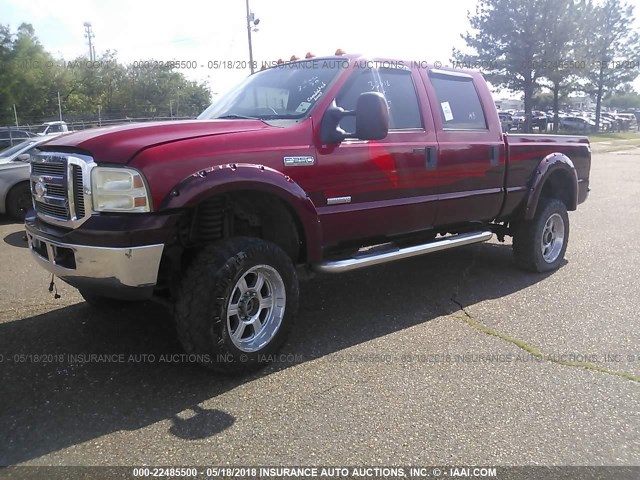 1FTSW21P27EA92319 - 2007 FORD F250 SUPER DUTY RED photo 2