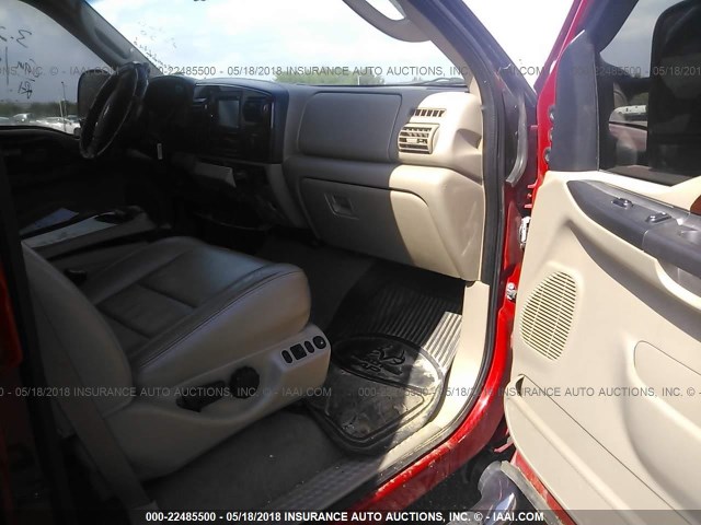 1FTSW21P27EA92319 - 2007 FORD F250 SUPER DUTY RED photo 5