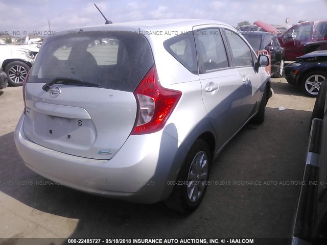 3N1CE2CP4EL429349 - 2014 NISSAN VERSA NOTE S/S PLUS/SV/SL SILVER photo 4
