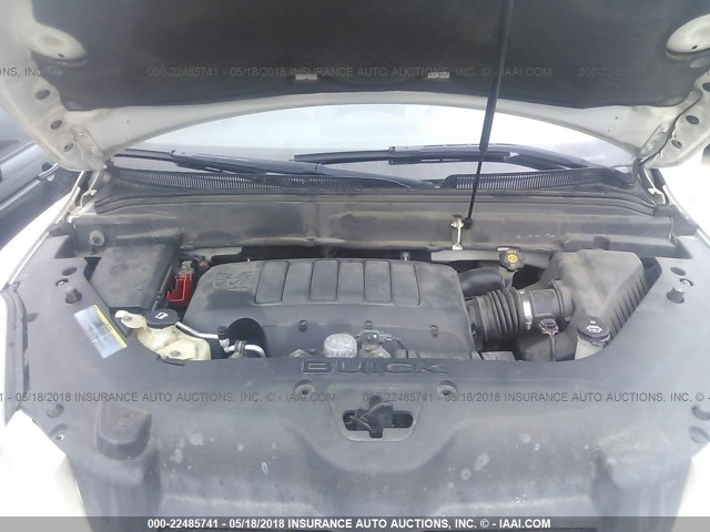 5GALVBED7AJ127668 - 2010 BUICK ENCLAVE CXL თეთრი ფოტო 10