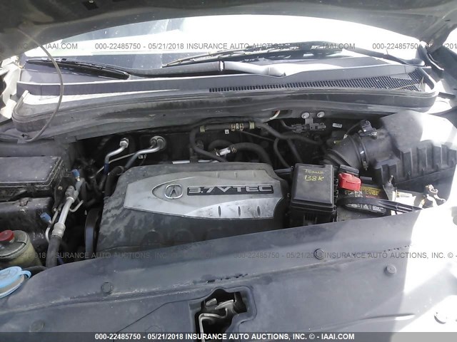 2HNYD286X9H505896 - 2009 ACURA MDX TECHNOLOGY GRAY photo 10