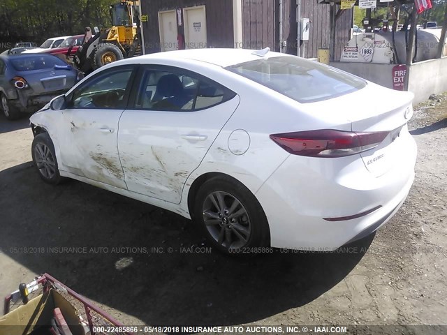 5NPD84LF4JH299143 - 2018 HYUNDAI ELANTRA SEL/VALUE/LIMITED WHITE photo 3