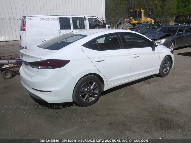 5NPD84LF4JH299143 - 2018 HYUNDAI ELANTRA SEL/VALUE/LIMITED WHITE photo 4