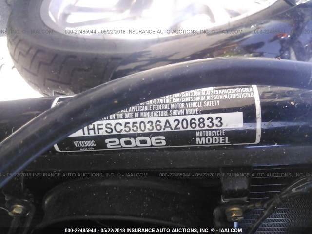 1HFSC55036A206833 - 2006 HONDA VTX1300 C BLACK photo 10