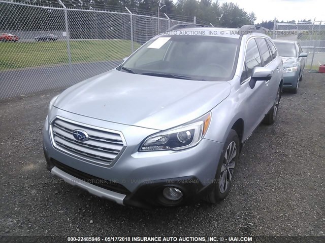 4S4BSALC8G3202653 - 2016 SUBARU OUTBACK 2.5I LIMITED SILVER photo 2