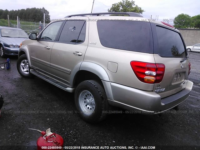 5TDBT44A82S115617 - 2002 TOYOTA SEQUOIA SR5 BEIGE photo 3