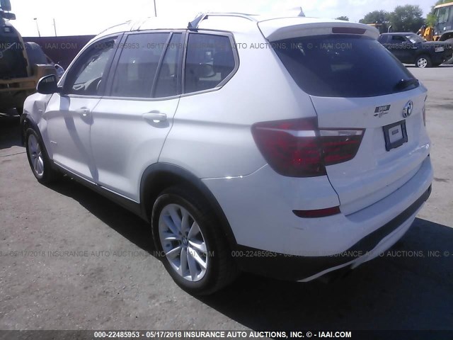 5UXWZ7C33H0X40263 - 2017 BMW X3 SDRIVE28I WHITE photo 3