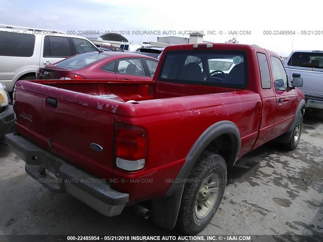 1FTZR15X8YPB86141 - 2000 FORD RANGER SUPER CAB RED photo 4