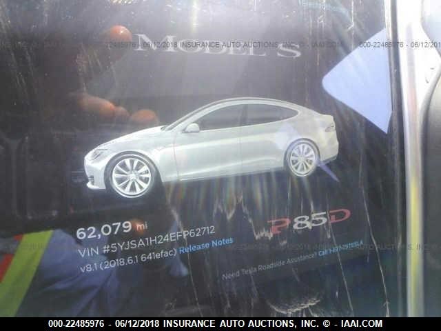 5YJSA1H24EFP62712 - 2014 TESLA MODEL S 银色 照片 7