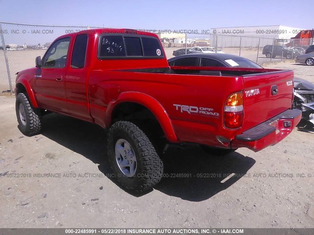 5TESN92N24Z335922 - 2004 TOYOTA TACOMA XTRACAB PRERUNNER RED photo 3