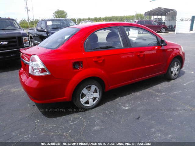 KL1TD5DEXBB125963 - 2011 CHEVROLET AVEO LS/LT RED photo 4