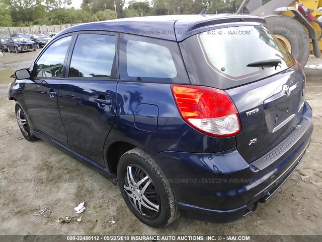 2T1KR32E03C090799 - 2003 TOYOTA COROLLA MATRIX XR BLUE photo 3
