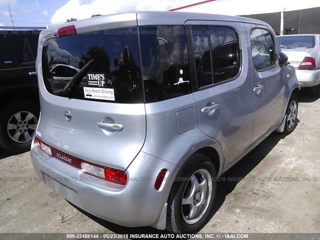 JN8AZ28R89T111887 - 2009 NISSAN CUBE S/SL SILVER photo 4