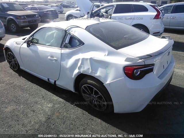 JF1ZCAB16H9604160 - 2017 SUBARU BRZ 2.0 PREMIUM WHITE photo 3