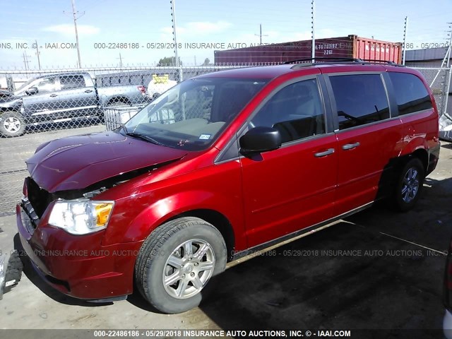 2A8HR44H58R641154 - 2008 CHRYSLER TOWN & COUNTRY LX RED photo 2