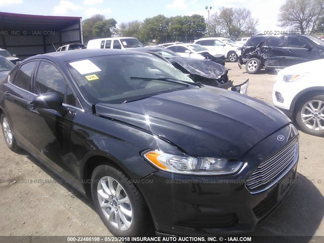 3FA6P0G7XFR253012 - 2015 FORD FUSION S BLACK photo 1