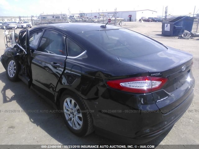 3FA6P0G7XFR253012 - 2015 FORD FUSION S BLACK photo 3