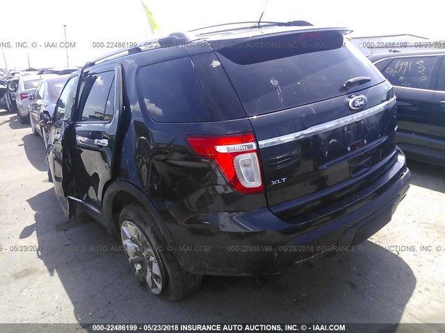 1FMHK8D85BGA10699 - 2011 FORD EXPLORER XLT BLACK photo 3