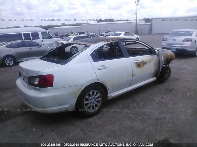 4A32B2FF5AE011300 - 2010 MITSUBISHI GALANT FE WHITE photo 4