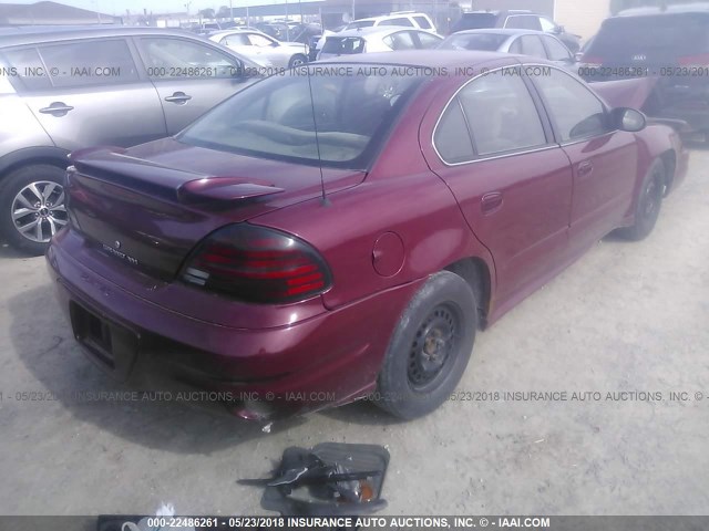 1G2NE52E35M113989 - 2005 PONTIAC GRAND AM SE RED photo 4