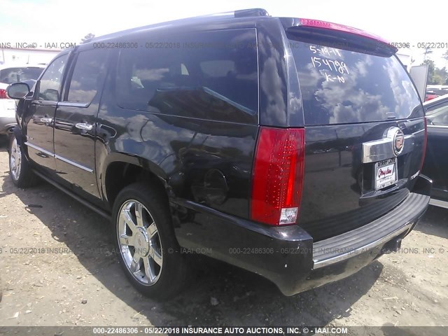 1GYS3HEF9DR154729 - 2013 CADILLAC ESCALADE ESV LUXURY BLACK photo 3
