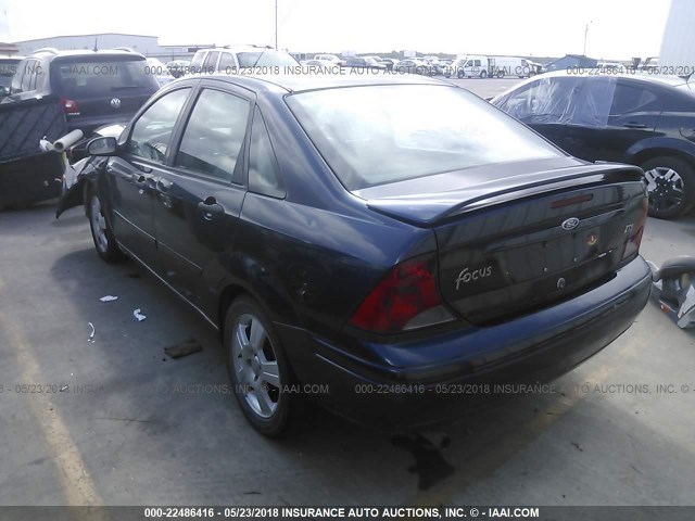 1FAFP38393W262306 - 2003 FORD FOCUS ZTS BLUE photo 3