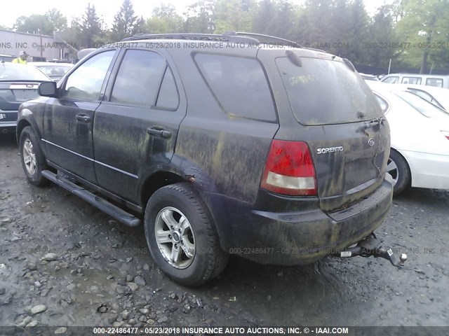 KNDJC733X45294039 - 2004 KIA SORENTO EX/LX BLACK photo 3