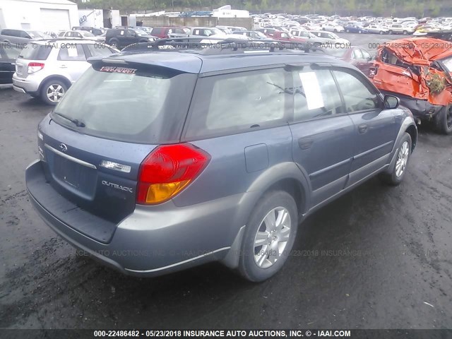 4S4BP61C656336350 - 2005 SUBARU LEGACY OUTBACK 2.5I BLUE photo 4