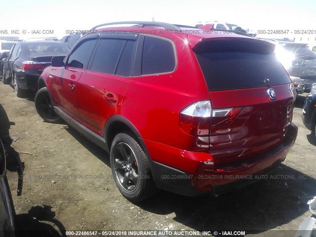 WBXPC934X7WF06909 - 2007 BMW X3 3.0SI RED photo 3