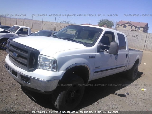 1FTWW31PX6EC97330 - 2006 FORD F350 4X4 CREWCAB SRW SUPER DUTY WHITE photo 2