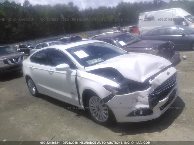 3FA6P0SU0ER376605 - 2014 FORD FUSION TITANIUM PHEV WHITE photo 1