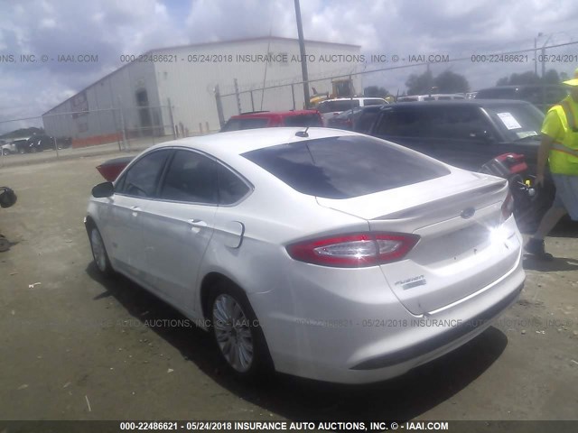 3FA6P0SU0ER376605 - 2014 FORD FUSION TITANIUM PHEV WHITE photo 3