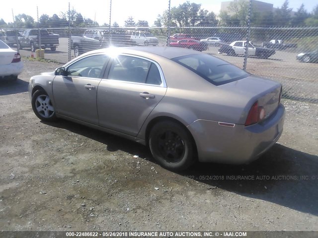 1G1ZG57B68F224298 - 2008 CHEVROLET MALIBU LS ყავისფერი ფოტო 3
